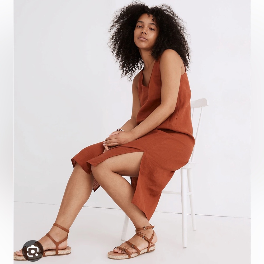Madewell Linen-Blend V-Neck Tank Dress